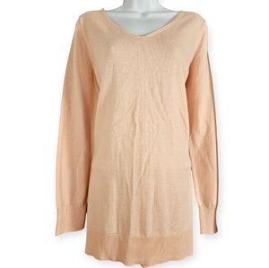 NWOT Ann Taylor peach pink Merino wool blend sweater Womens Medium